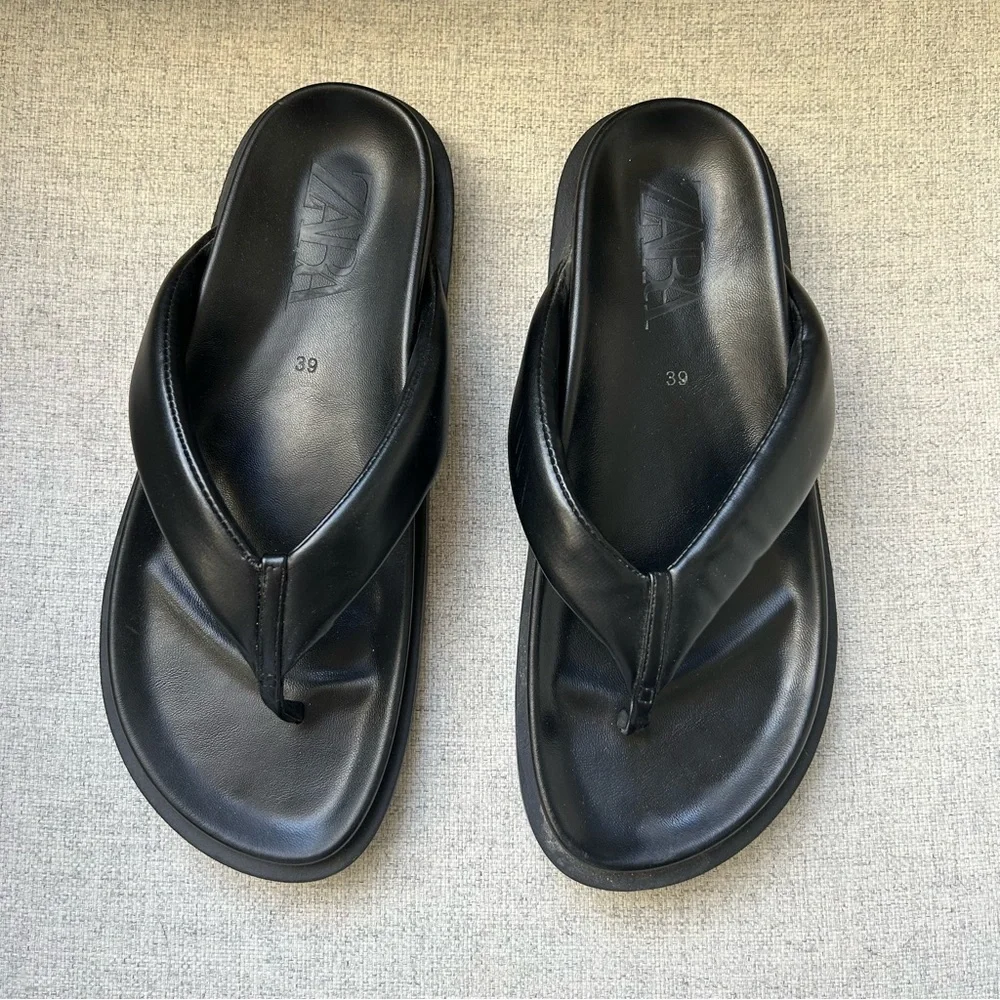 ZARA BLACK CHUNKY SANDALS - Picture 3 of 4